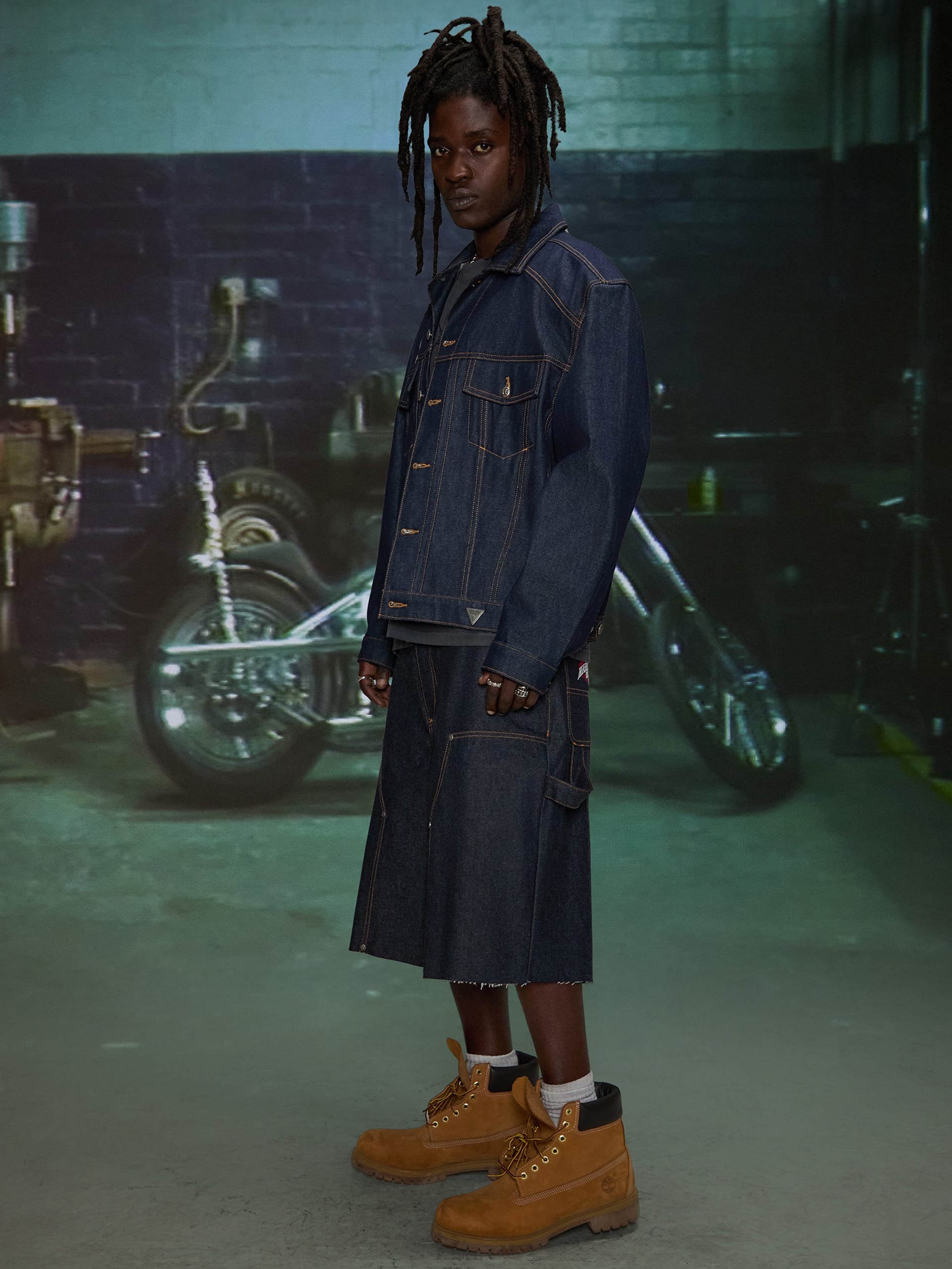 Shorts de carpinteiro em denim cru HARDSTONE