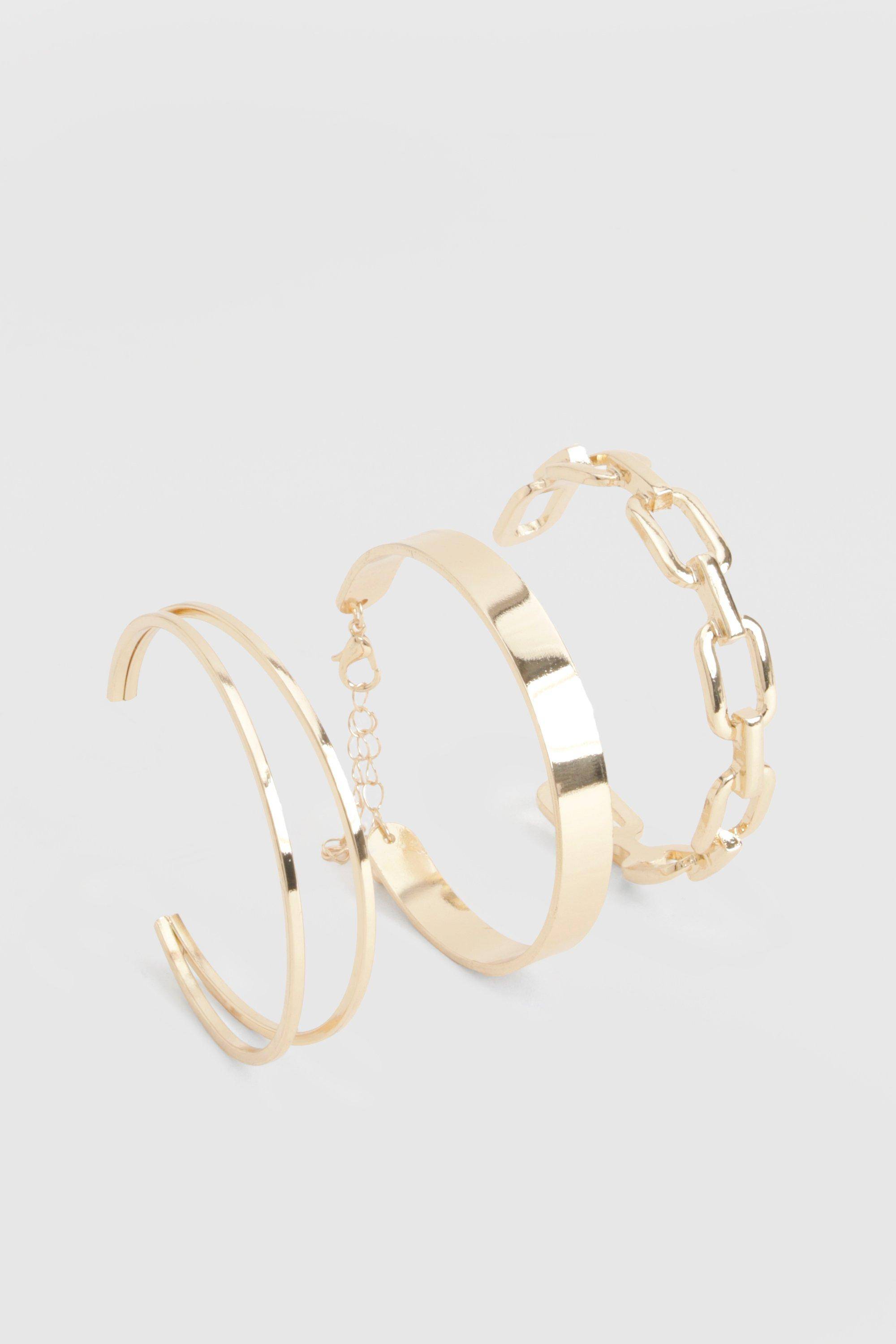 boohoo Lot de Bracelets Manchette Épais Pack