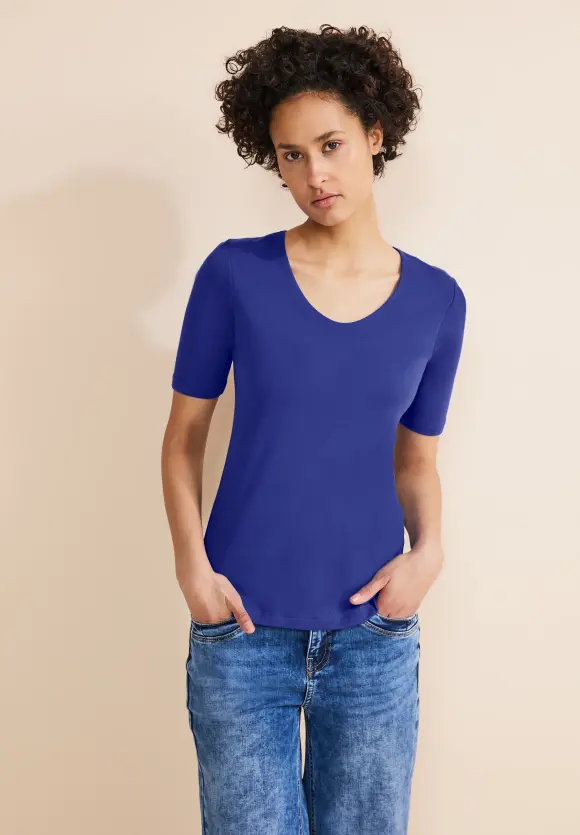 Basic Kurzarmshirt - intense royal blue