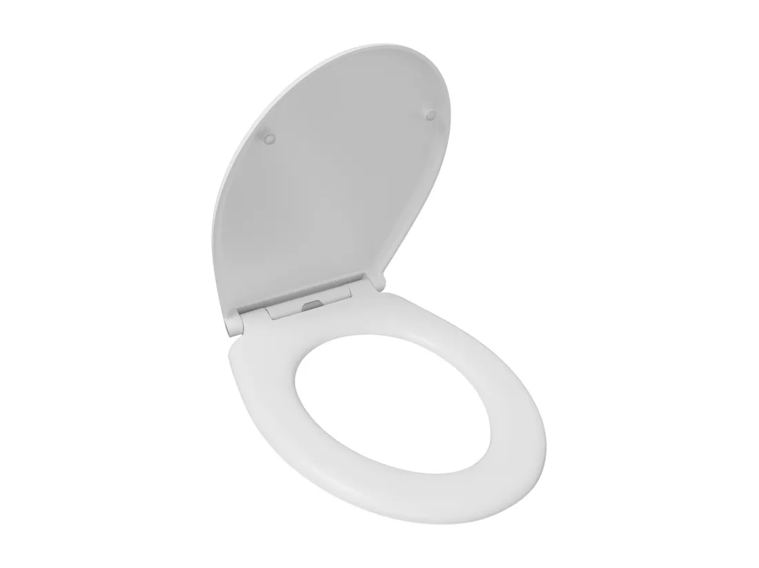 CECIPA MAX Siège de Toilette en Forme de O - Abattant WC Frein de Chute - Couvercle de Toilette pour Salle de Bain Siège de Toilette - Blanc