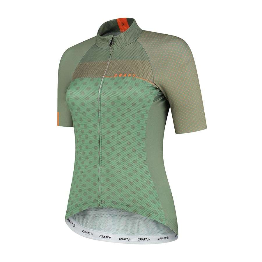 Craft LMTD Fietsshirt Korte Mouwen Groen/Oranje Dames