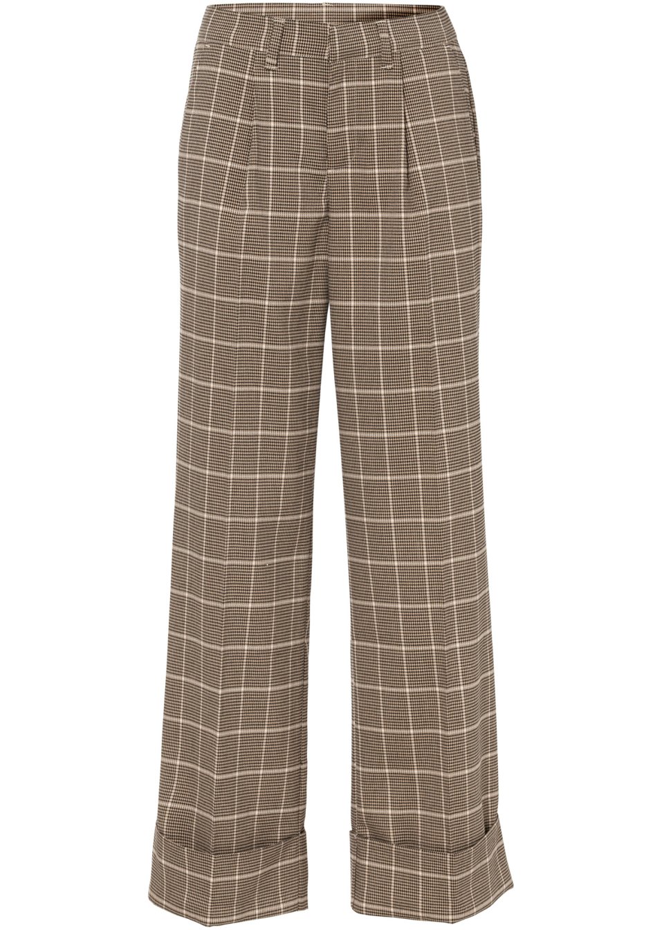 Pantalon tailoring avec motif pied-de-poule et jambes larges