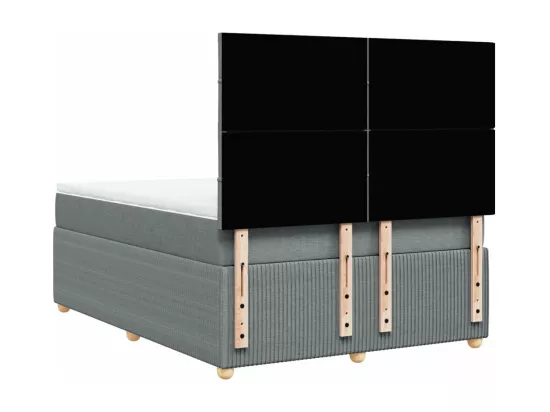 Sommier à lattes de lit avec matelas Gris clair 160x200cm Tissu