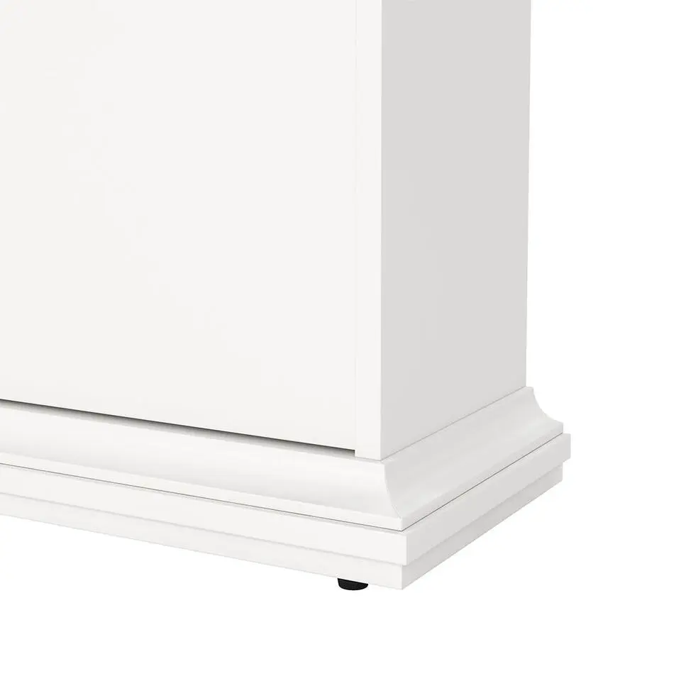 Hioshop Venedig schoenenkast met 3 klepdeuren in wit