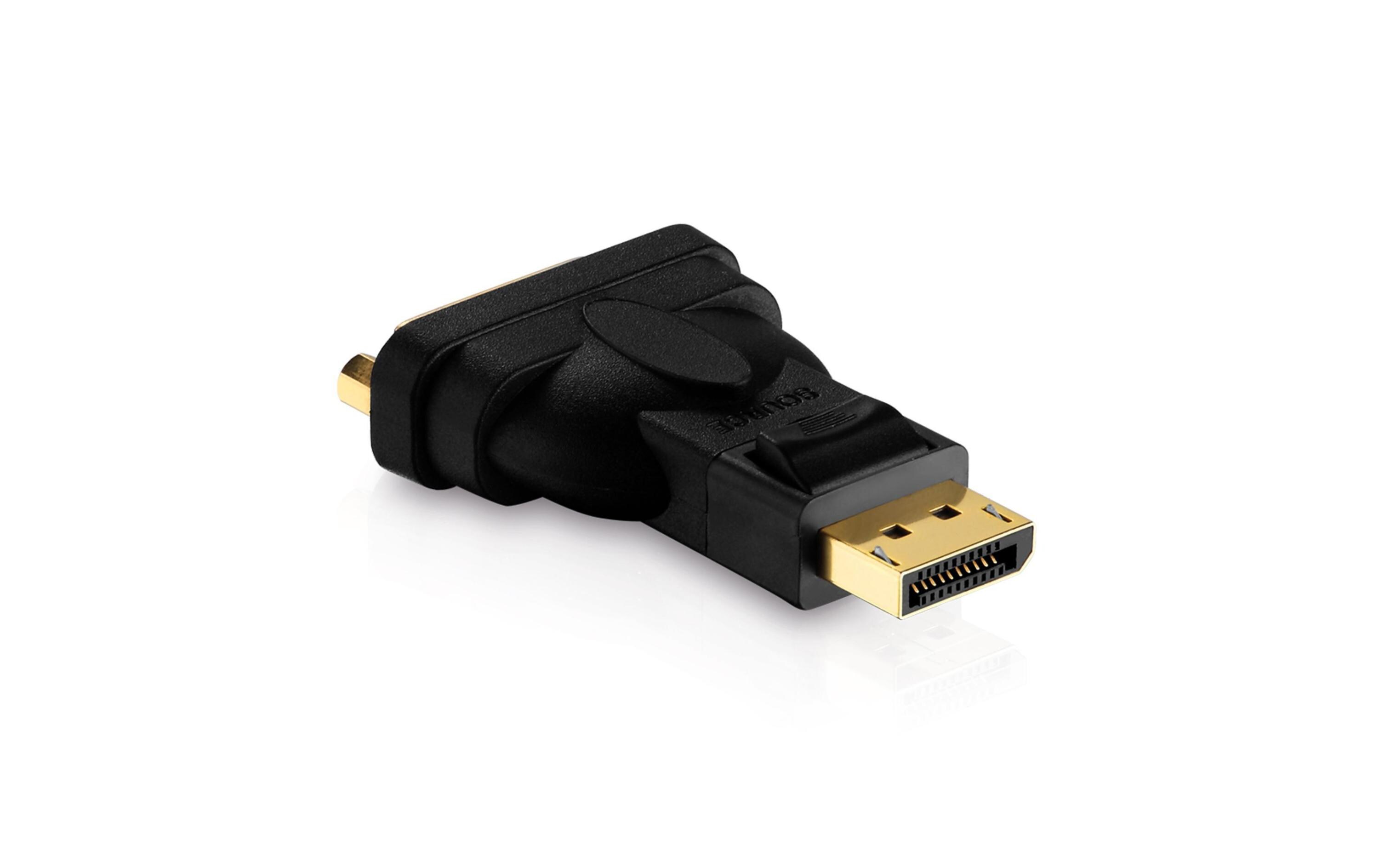 Adapter DisplayPort - DVI-DDisplayPort Stecker auf DVI-D Buchse (24+5) Single Link, schwarz