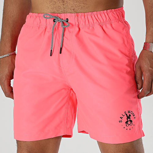 Short De Bain Small Lapin Rose Fluo Noir