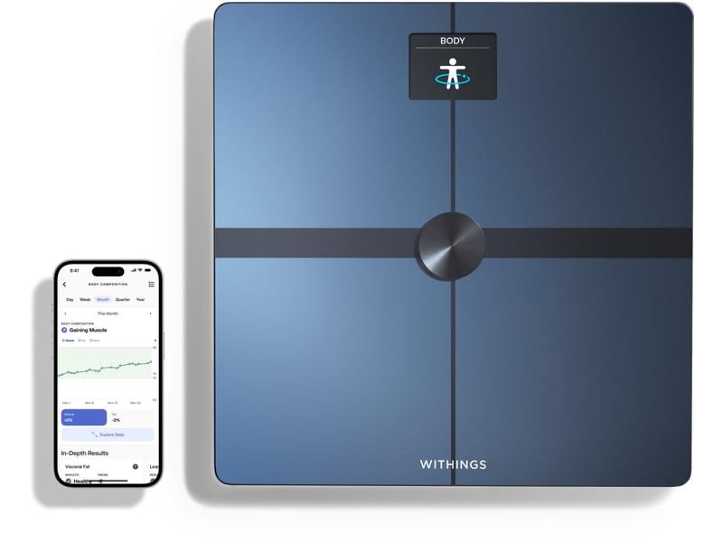 Withings Körperanalysewaage Body Smart Schwarz WLAN-Personenwaage
