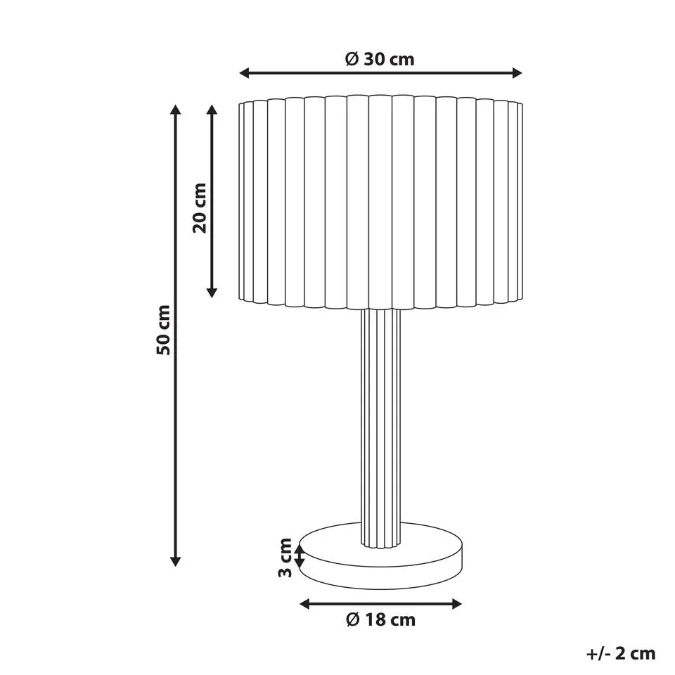 BELESSA - Tafellamp - Lichtbeige - Rubberhout