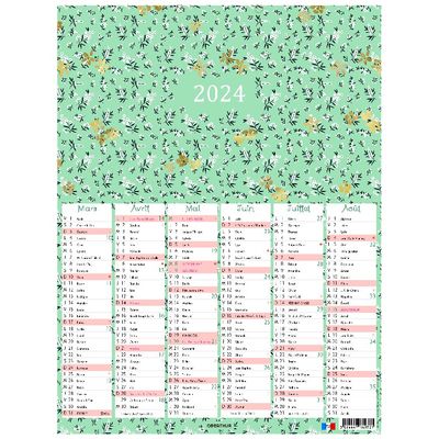 Calendrier Chelsea - 6 mois par face - 21 x 27 cm - Oberthur