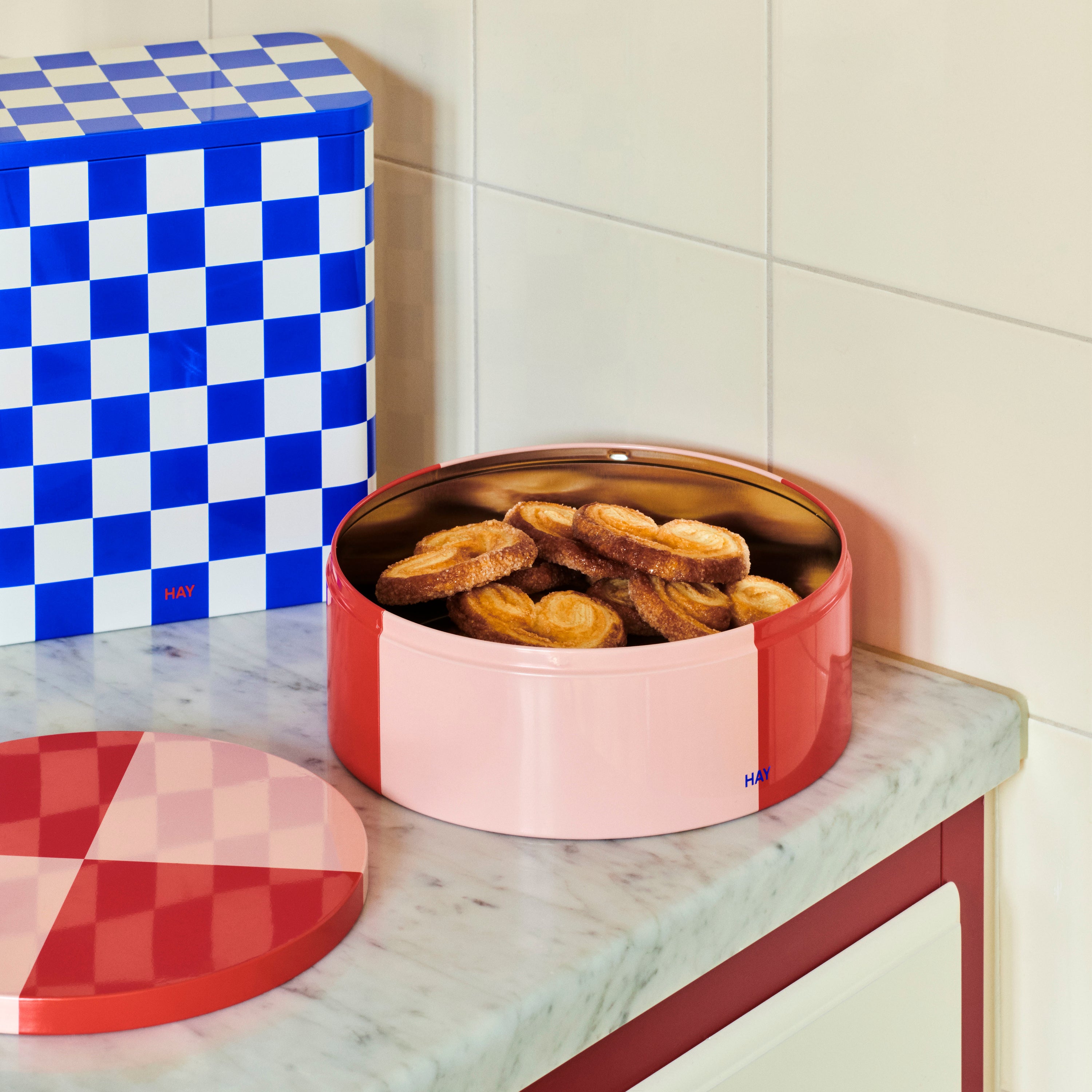 HAY Tin Voorraadblik Large - Blue / Off-White