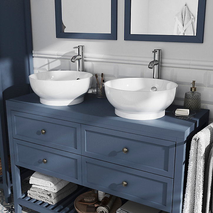 Plan de toilette GoodHome Perma bleu 120 cm
