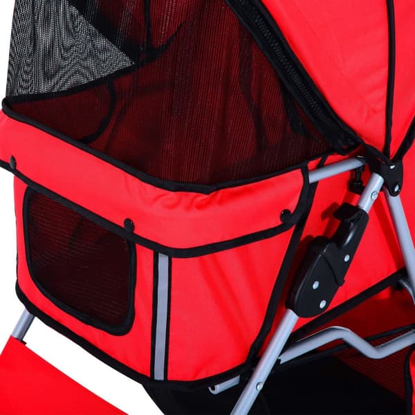 Dog Buggy Hundevogn I Rødt, Hundevogn Buggy Stroller Jogger Trailer, Lett Og Sammenleggbar