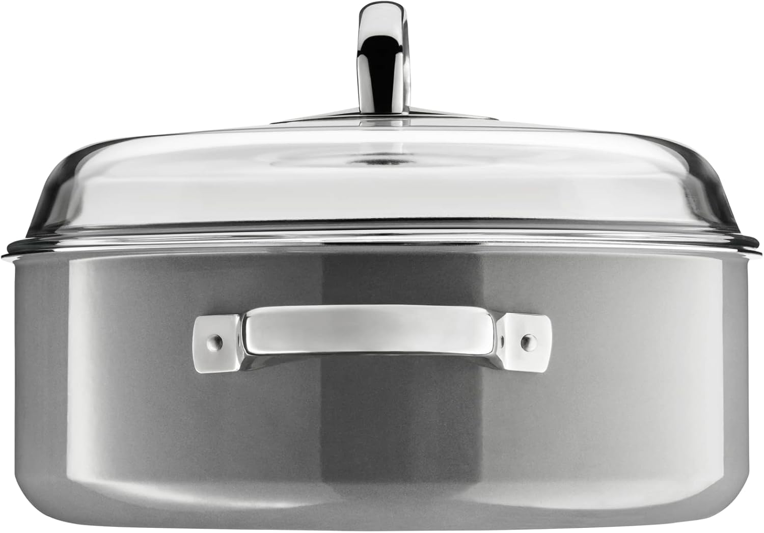 WMF Fusiontec Mineral Bräter mit Glasdeckel 28 cm Induktion, Schmortopf 5,9l, hoher Rand, High-Tech Keramik, kratzfest, grau