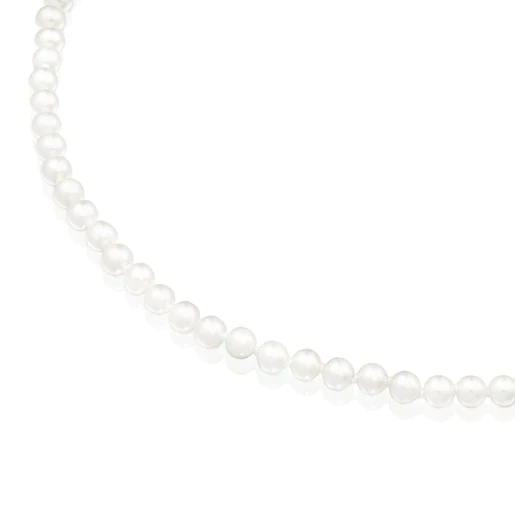 Colar de pérolas de 6 mm e prata Hold