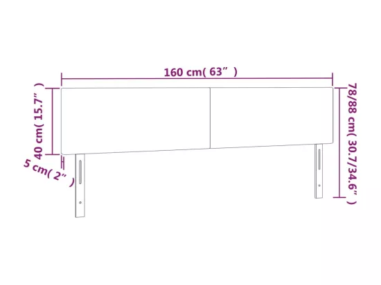 Tête de lit à LED Gris foncé 160x5x78/88 cm Tissu