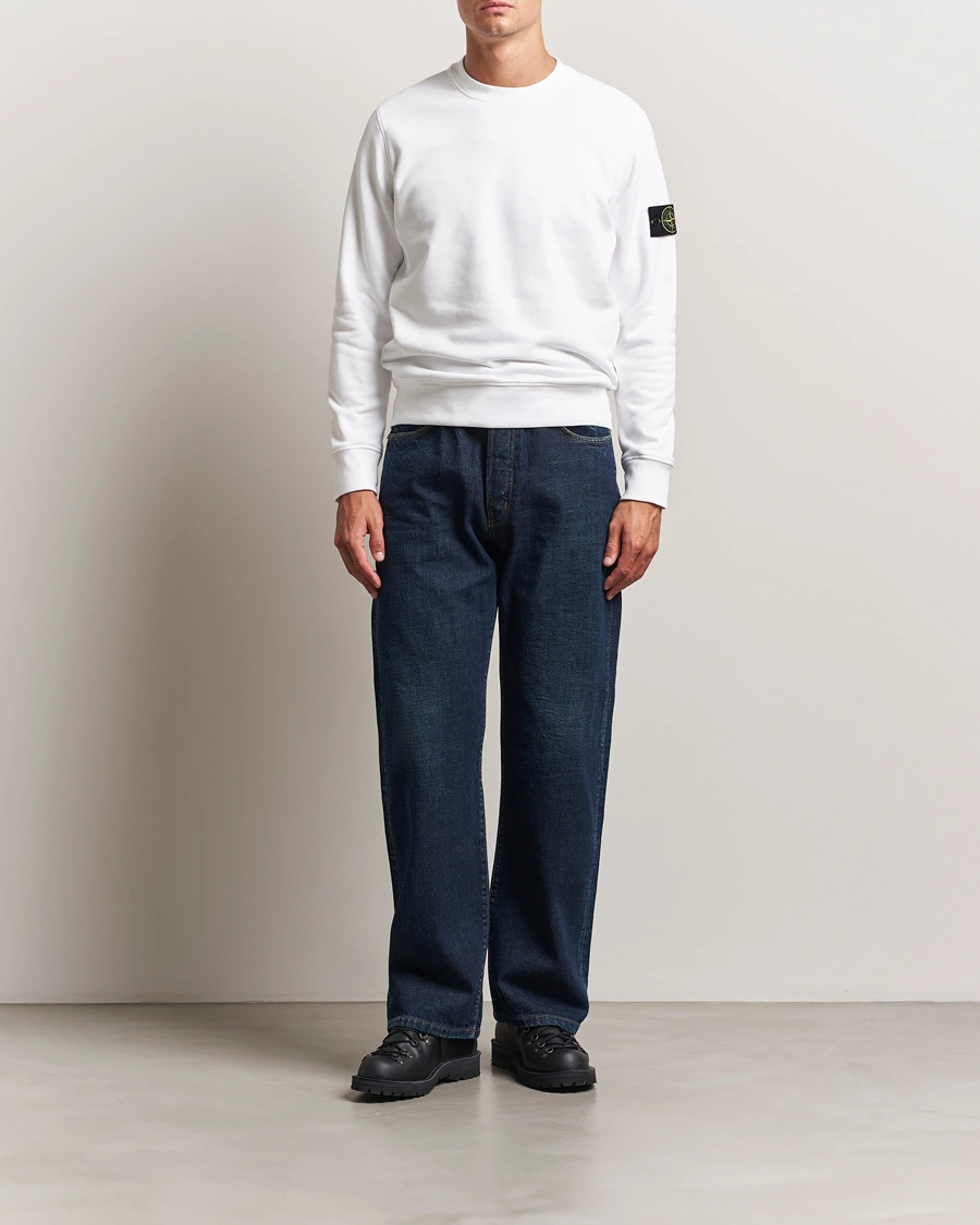 Stone Island Garment Dyed Fleece Sweatshirt White