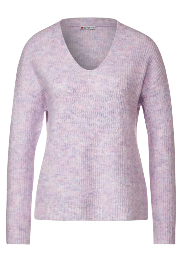 Pullover mit V-Ausschnitt - bright cozy pink