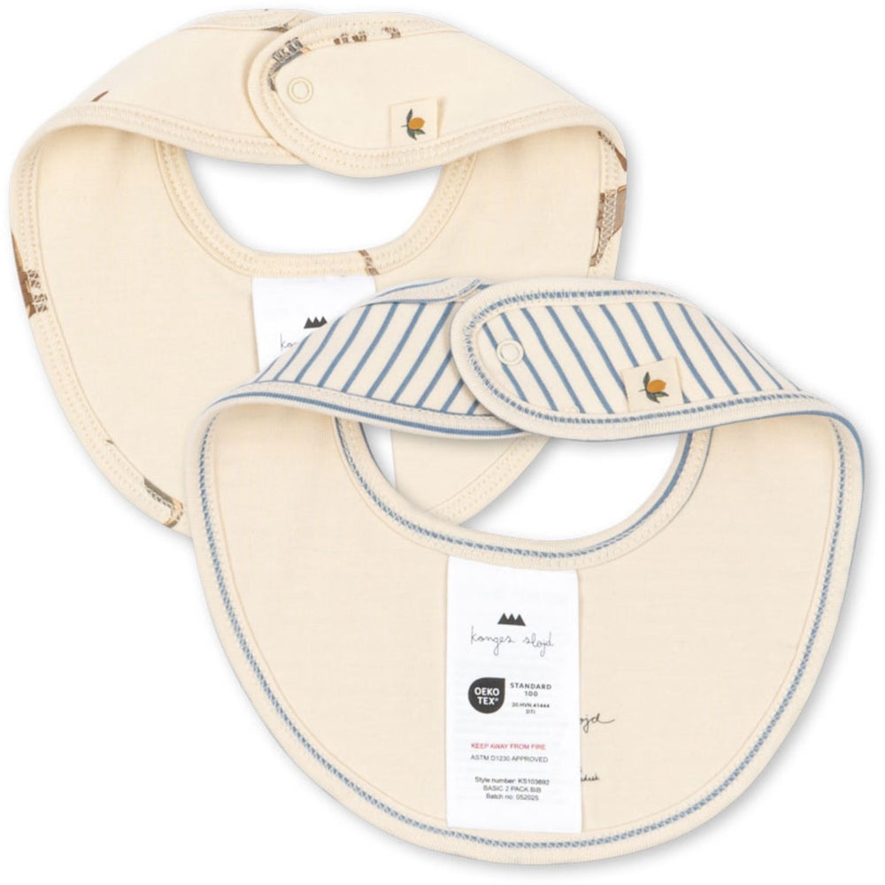 Køb Konges Sløjd Kubi/Stripe Bluie Basic 2 Pak Hagesmæk