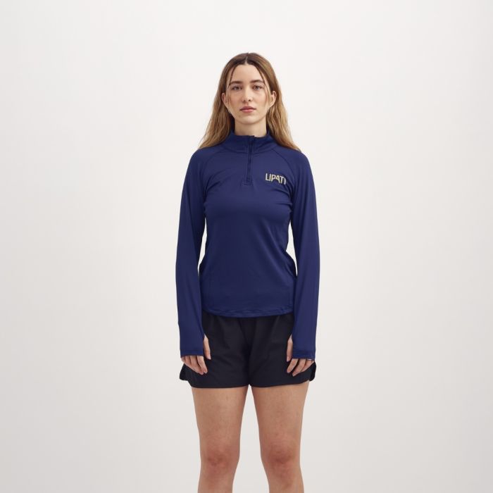 Lipati Dame Trøjer Moderate Half Zip Long Sleeve Blå