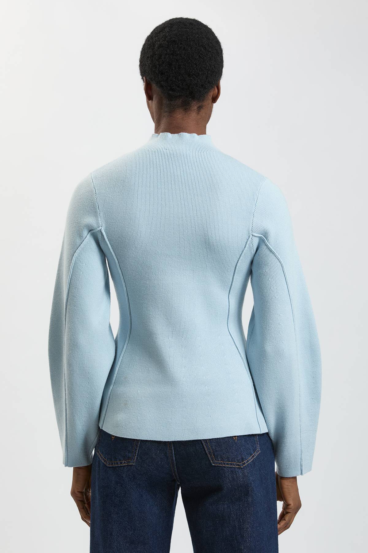 KarenMillen Synthétiquell Col Montant À Manches Arrondies Aspect Laine Tricotée