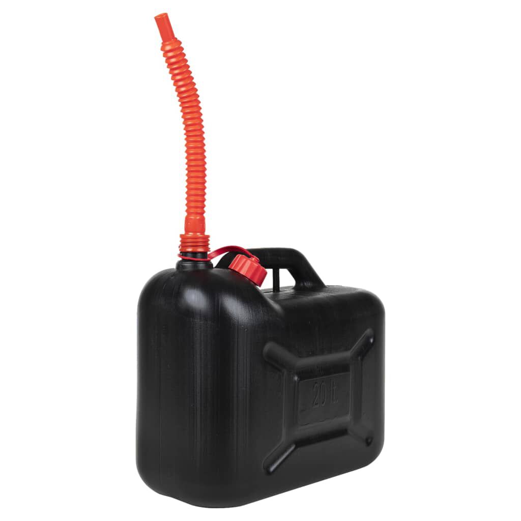 vidaXL Jerrycans met flexibele schenktuit, 3 stuks, zwart, 20 L, kunststof