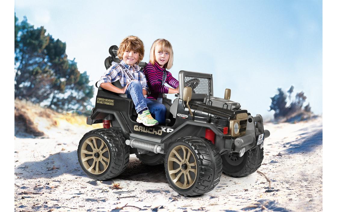 Minicar Gaucho XP Schwarz<br>Leistungsstarker, elektrischer Geländewagen für Kinder