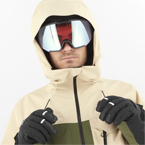 Veste de ski SALOMON MOON PATROL GORE-TEX JKT WHITE PEPPER/GREEN