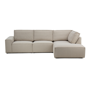 KARWEI modulaire bank James eindstuk hoek kort links grof geweven beige polyester