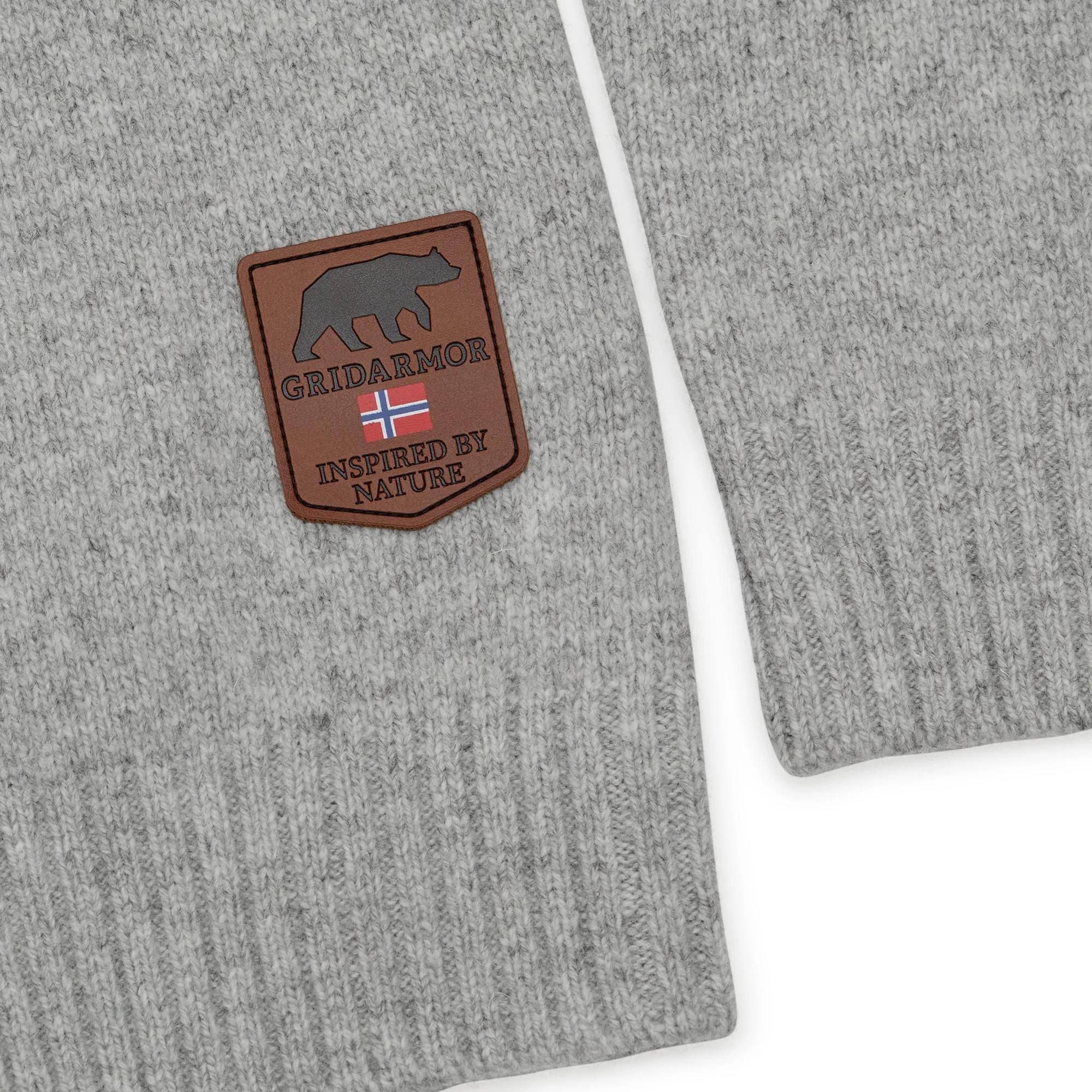 Gridarmor Men's Snøkrystall Round Neck Ullgenser Light Grey/White
