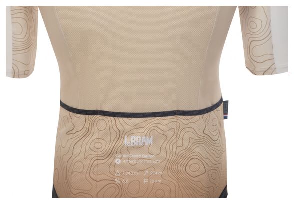 Maillot Manches Courtes LeBram Grand Ballon Beige Sable Coupe Aéro