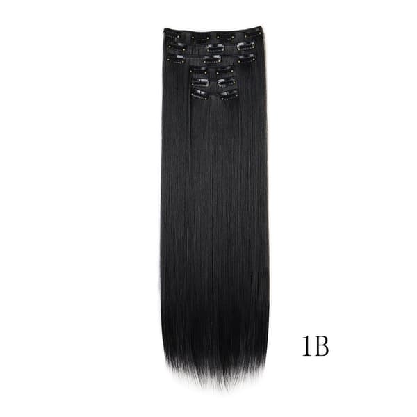 INF Hår Extensions Clip in Hair Extensions 6 stk Sort