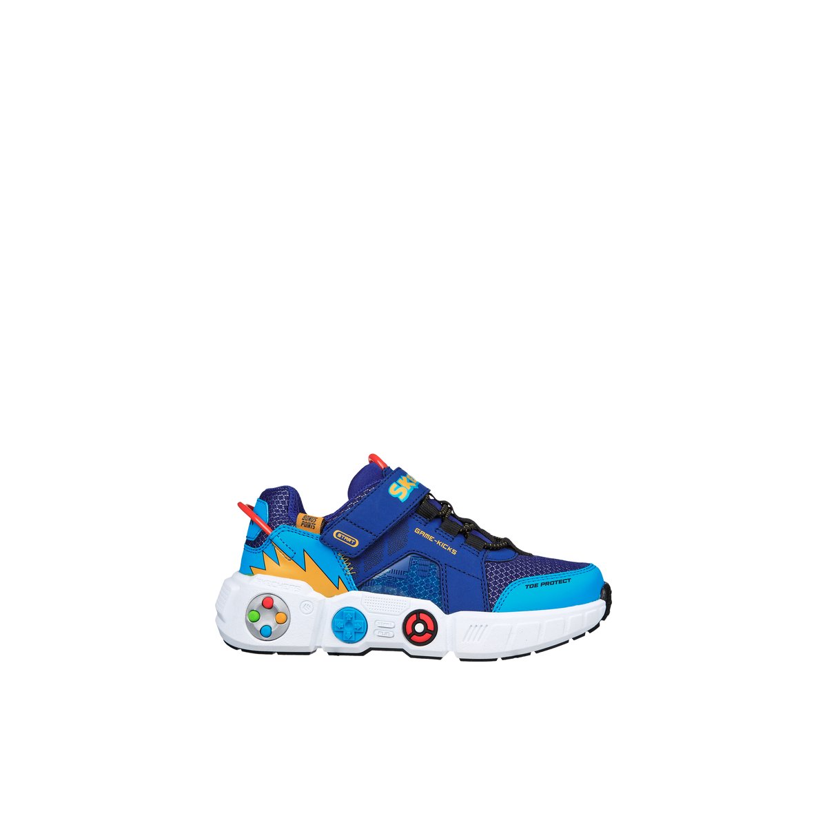 2X les points-Gametrnxv-jb-Baskets - Talon plat - Bleu Moyen