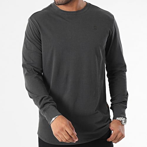 Tee Shirt Manches Longues Painted Garment Dyed D24668-2653 Noir