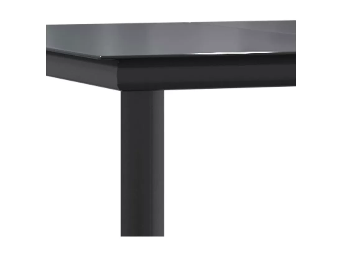 Ensemble à manger de jardin coussins 5 pcs noir et gris