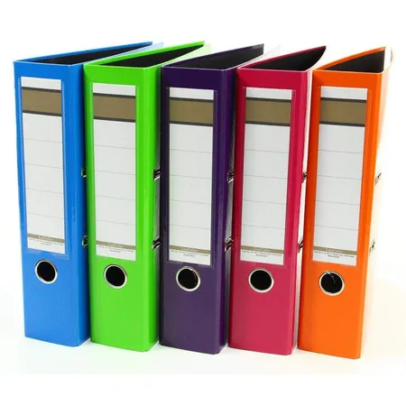 Livepac Office Caribic Glanz-Ordner DIN A4, 5 Stück je 1x in blau, hellgrün, lila, pink und orange