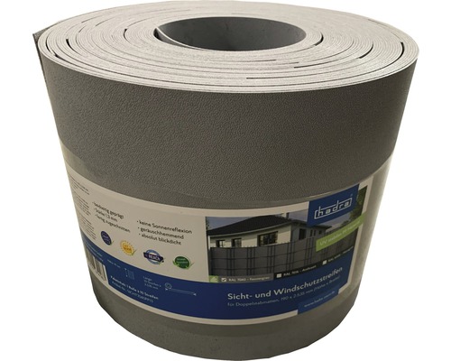 Professionele privacyschermstrips 1,3 mm 255 x 19 cm 10 stuks grijs