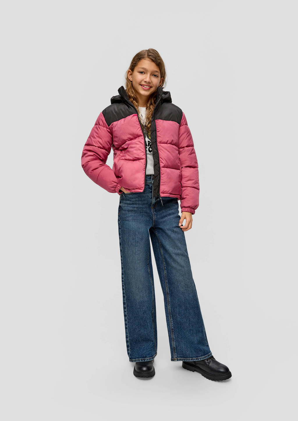 s.Oliver high waist wide leg jeans dark blue denim