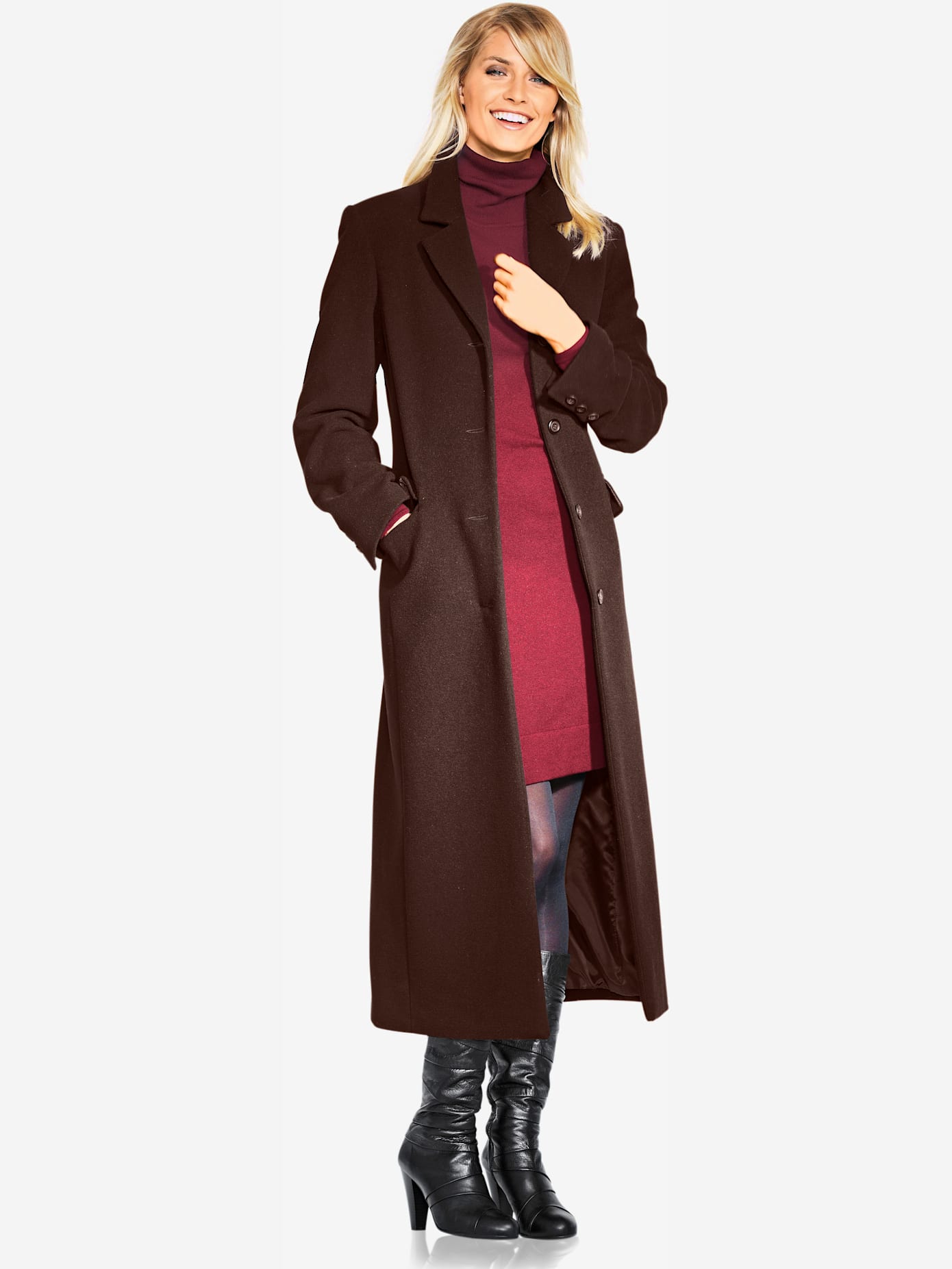 Manteau blazer coupe longue classique