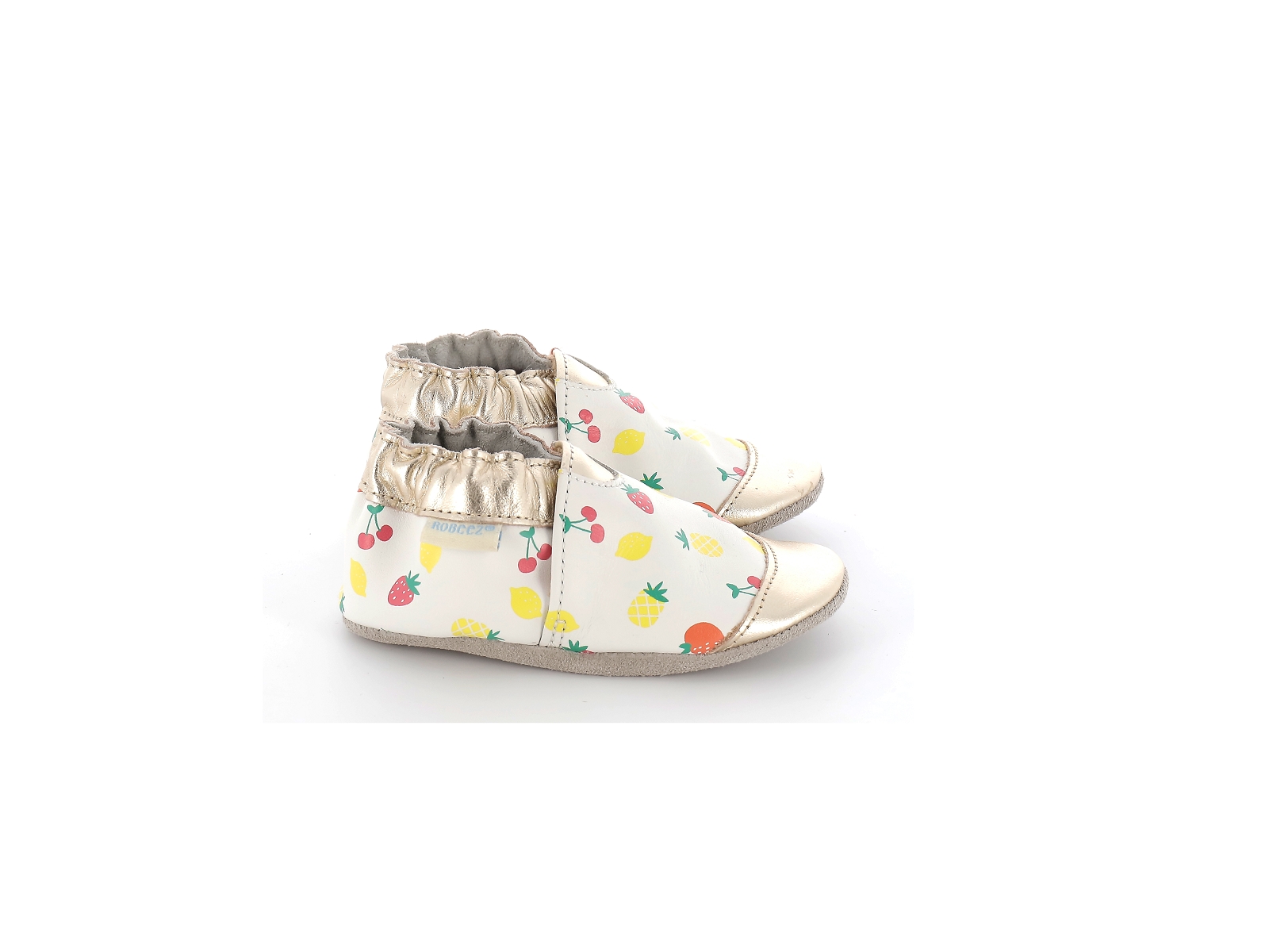 Robeez-GOLD SUMMER Cuir Blanc-Or