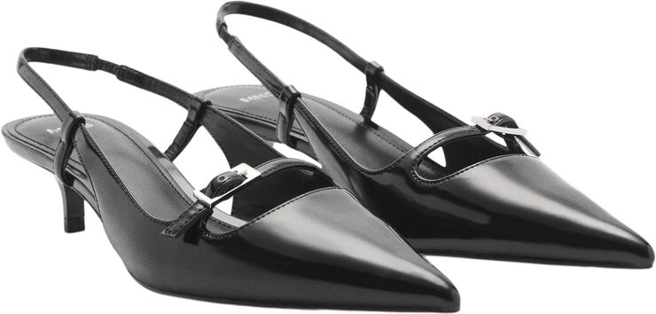 MANGO Slingback heeled shoes with buckle Black