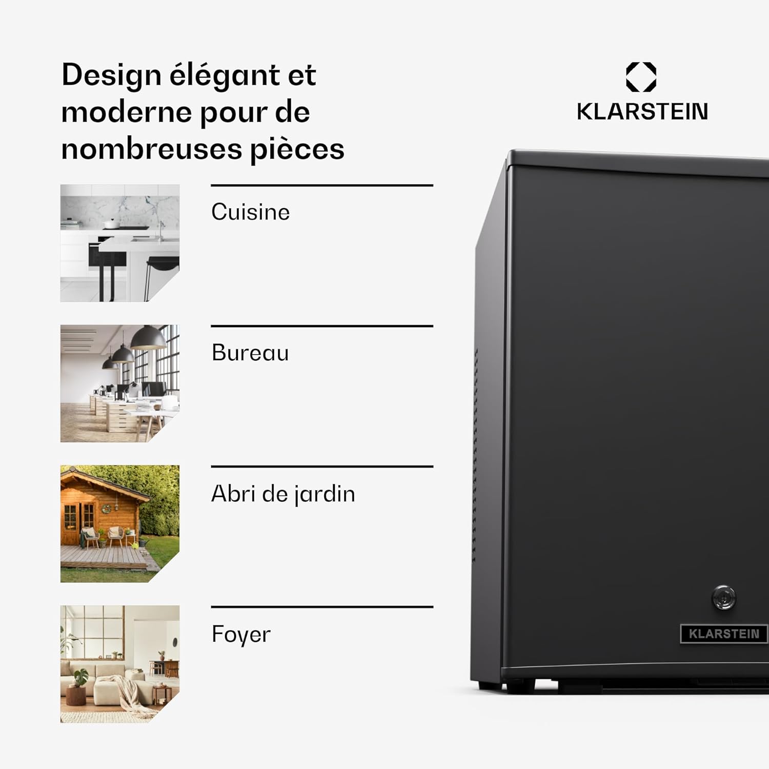 Klarstein Mini réfrigérateur et congélateur intérieur 44 L, réfrigérateur avec étagères réglables