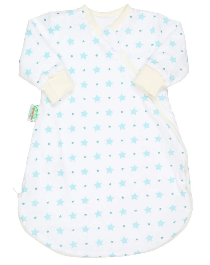 Jersey-Unterziehsack BabyNest® STARS in weiß/mint