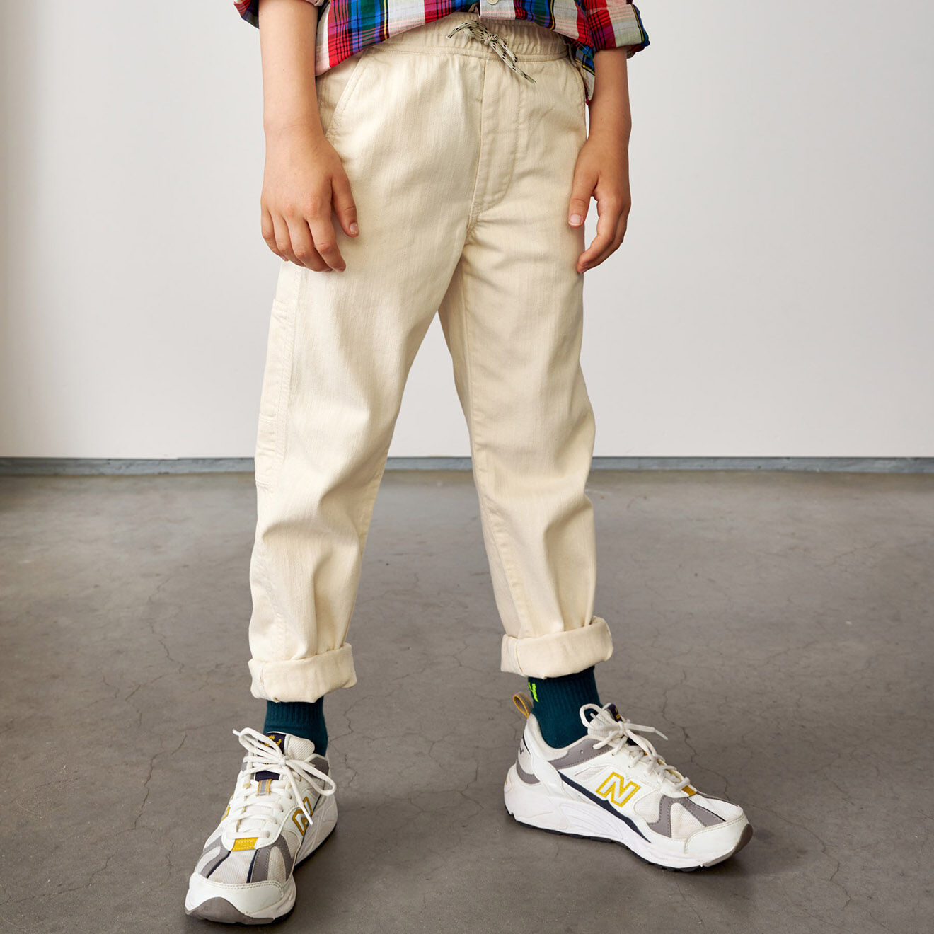 Bellerose Pantalon en Toile de coton Painter blanc cassé