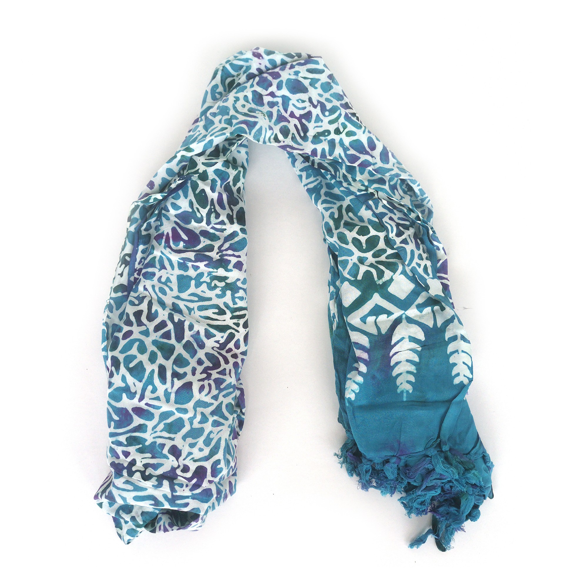 Sarong mit Kokosnuss-Schnalle Batik, blau, weiß, T 225 cm, B 115 cm günstig bestellen