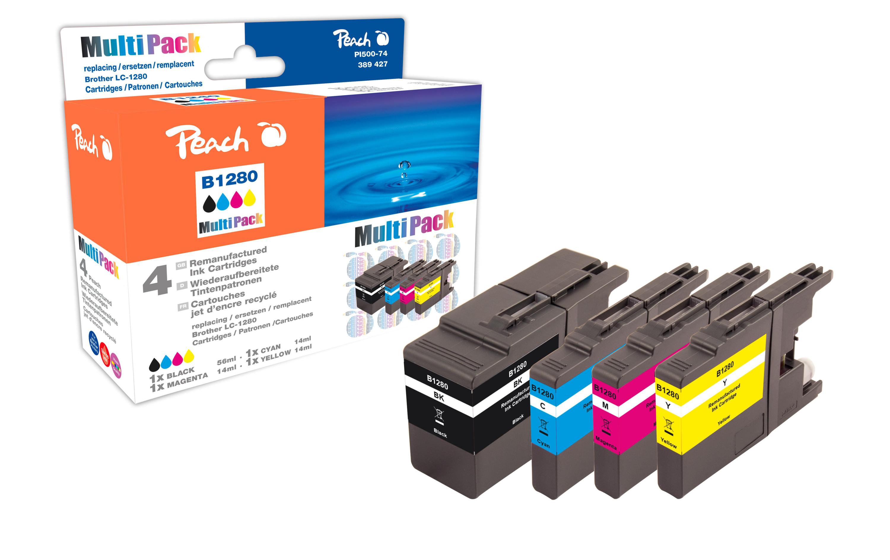 Tinte Brother LC-1280 Combi Pack XL BK, C, M, YTintenset, farbig, XL-Füllung