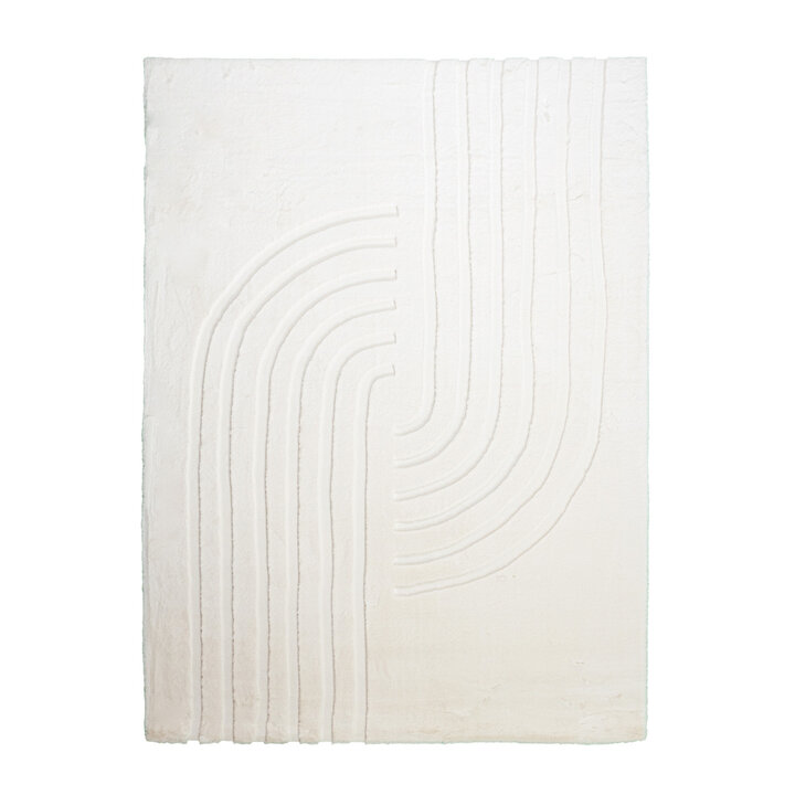 Zacht hoogpolig vloerkleed - Carvy Curves Crème