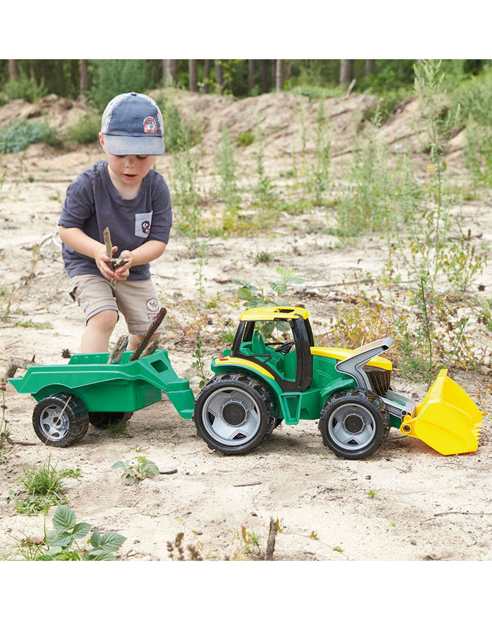 Traktor STARKE RIESEN mit Schaufel und Anhänger