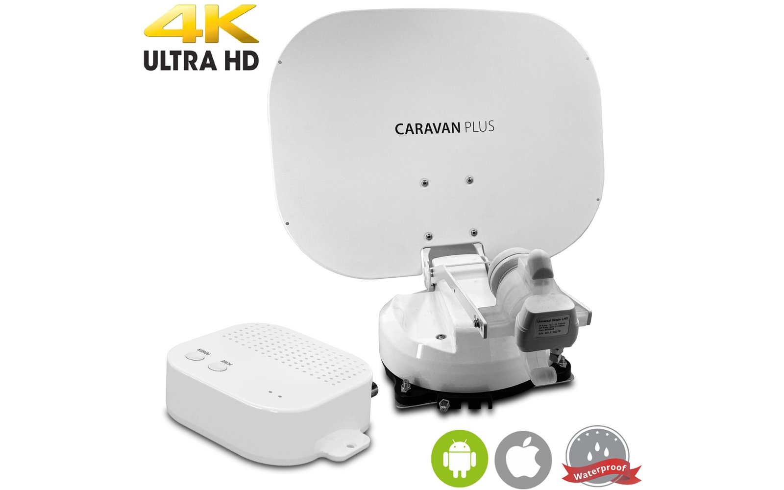 Selfsat Caravan Plus vollautomatische Satellitenantenne mit Bluetooth / iOS / Single LNB