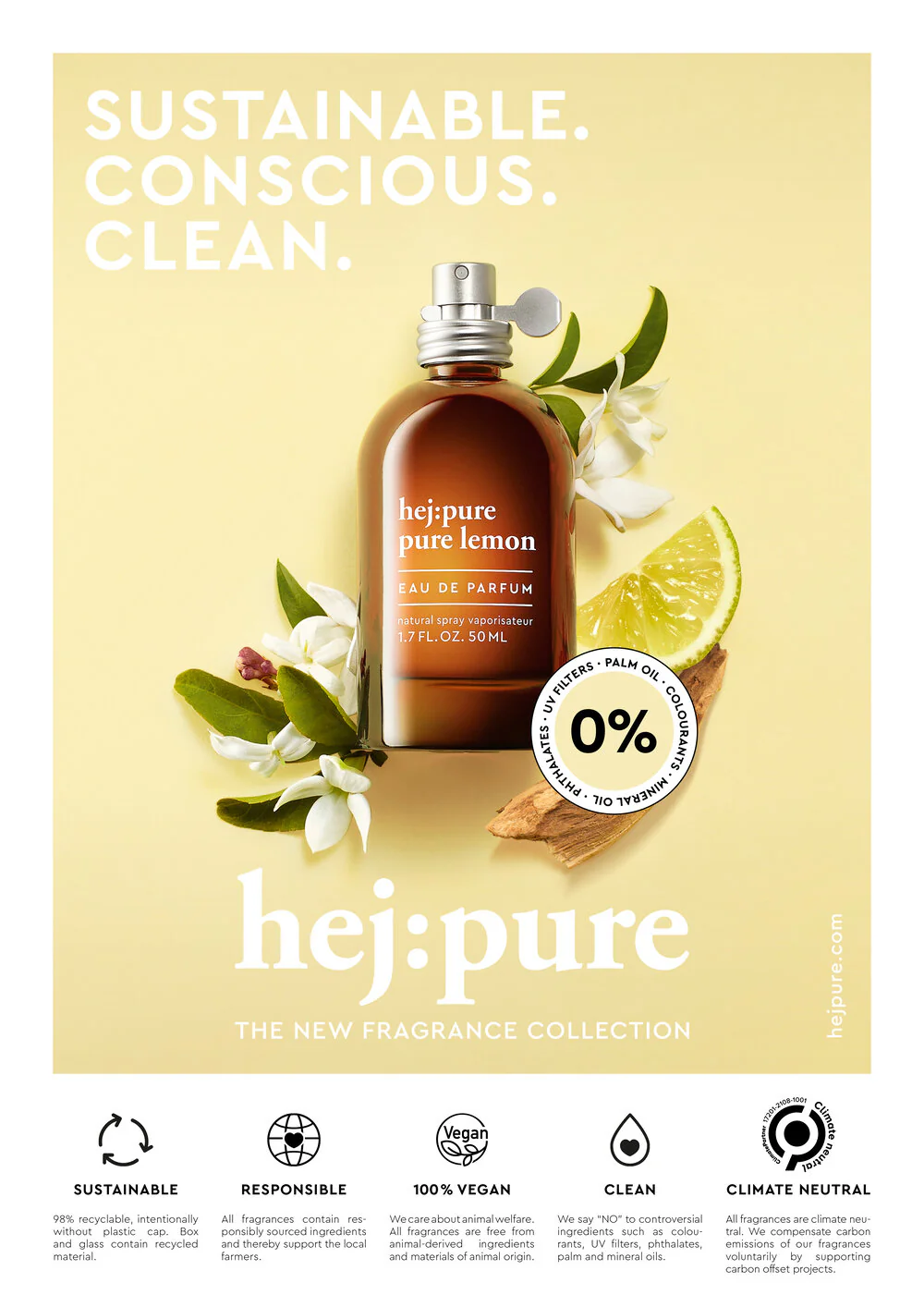 hej:pure  Pure Lemon Eau de Parfum Spray - 50 ml.