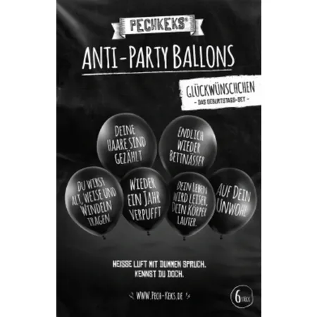 Pechkeks Anti-Party Ballons Glückwünschchen